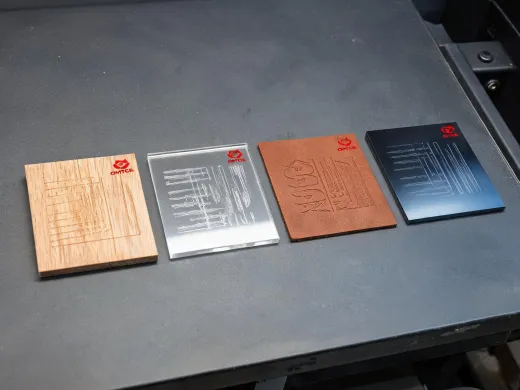 Laser material test cards
